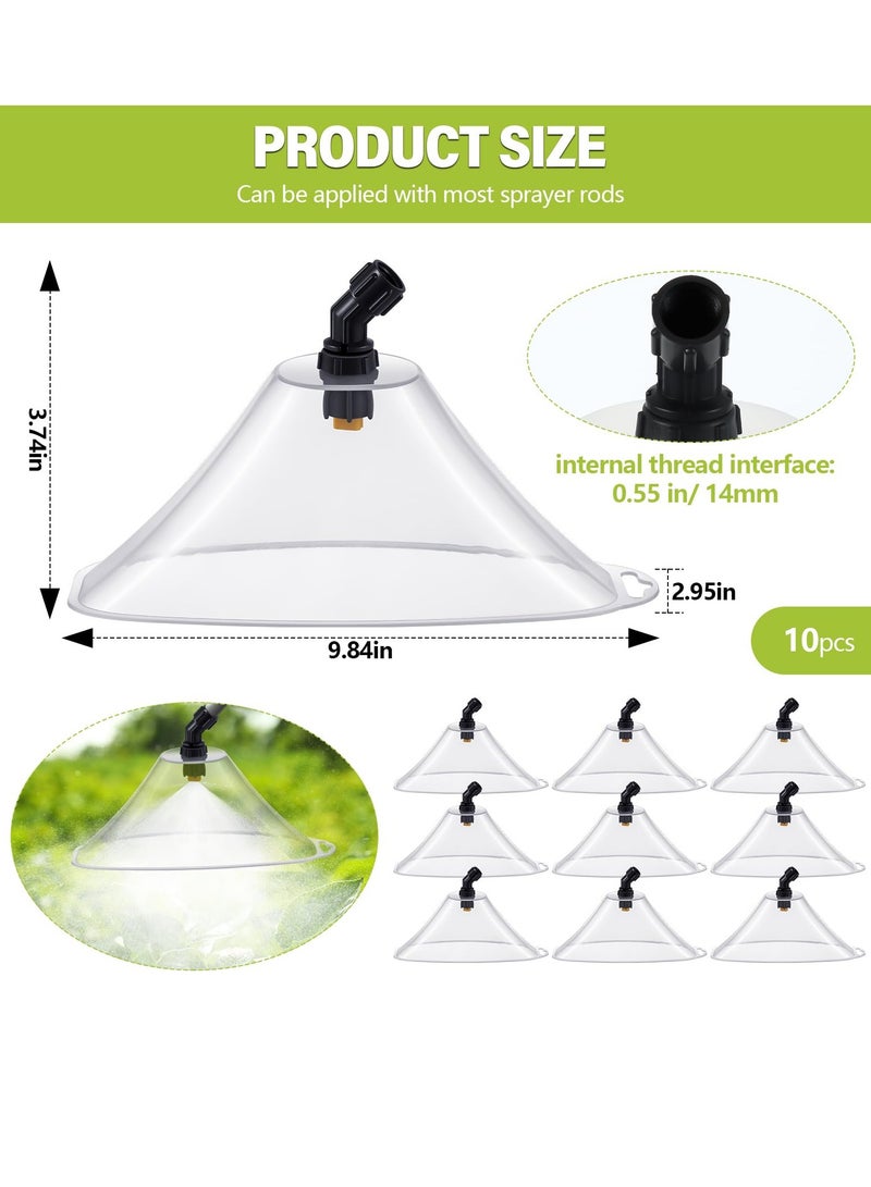 Excefore Trumpet Spray Nozzle, 10 Pcs Drift Guard with Flat Sprayer Nozzle, for Most Backpack Sprayer Prevents Fine Droplets from Drifting, Suitable for Farm Garden Lawn Use (9.84 x 2.95 x 3.74 Inches) - Image 3