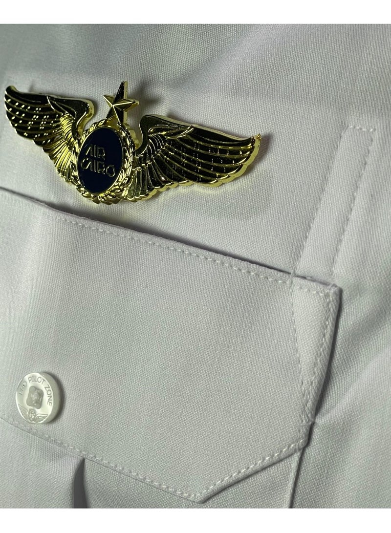 Pro Pilot zone Men's Short-Sleeve Pilot Shirt – Japanese – White  - Image 5