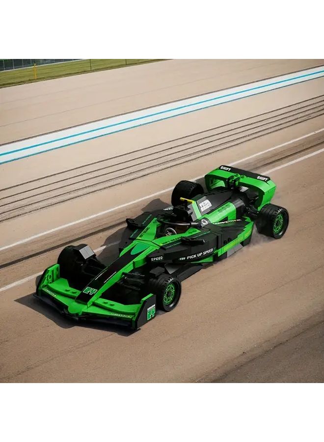 مجموعة بناء سيارة رياضية فاخرة خضراء 1220 قطعة نموذج ABS لتزيين المنزل للكبار - Image 1