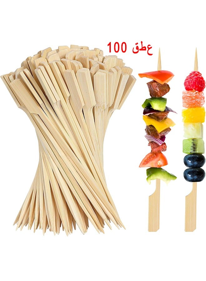 أسياخ الخيزران ، 6 بوصة عصي الخيزران للكوكتيل ، 100 قطعة شيش كباب أسياخ العصي واسعة شقة مجداف أسياخ خشبية ، شواء ، شواء ، مقبلات ، اختيارات طعام ، مختارات كوكتيل للحفلة - Image 1