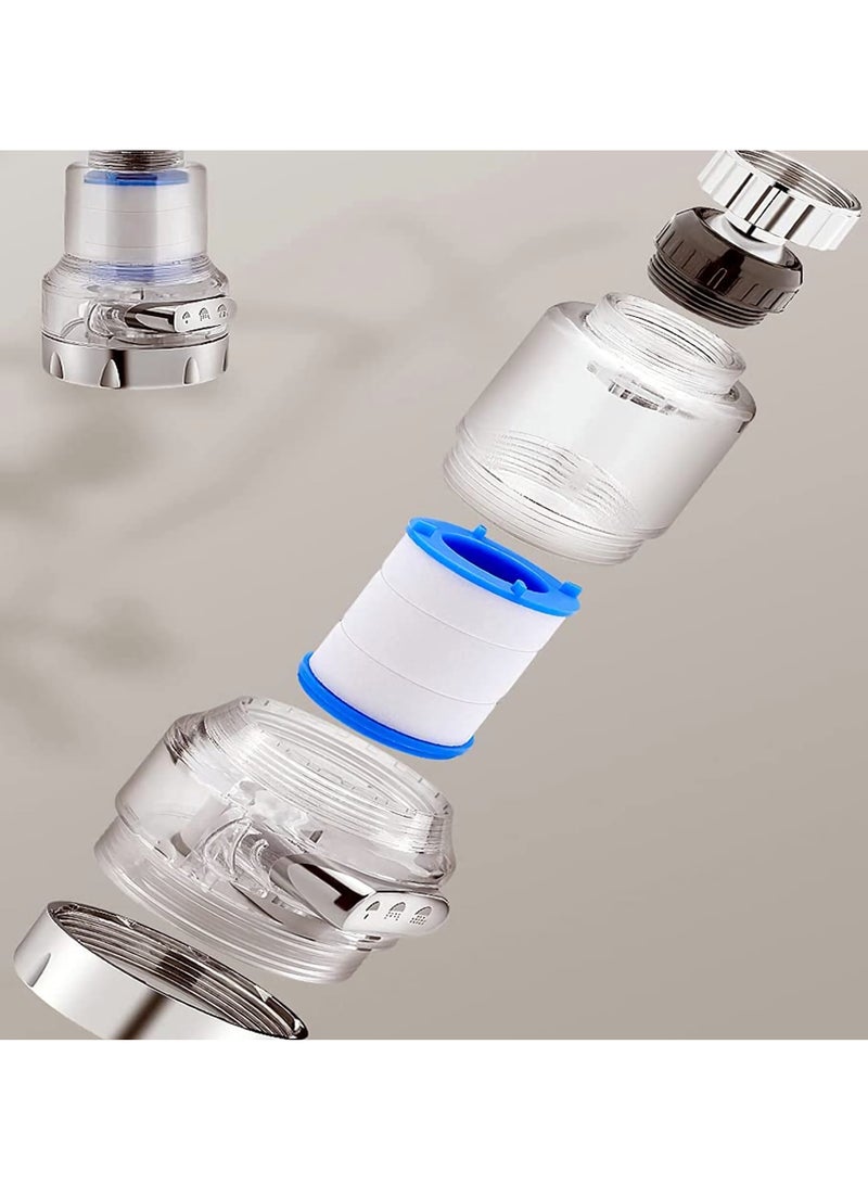 KASTWAVE Kitchen Filter Faucet Sprayer, 360° Rotation 3 Modes Adjustable Kitchen Splash-proof Water Faucet, Faucet Booster Transparent Replaceable Filter Cartridges 2pcs  - Image 2