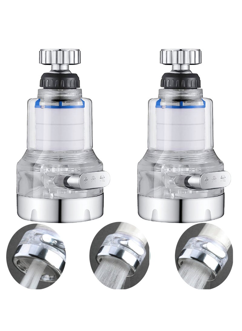 KASTWAVE Kitchen Filter Faucet Sprayer, 360° Rotation 3 Modes Adjustable Kitchen Splash-proof Water Faucet, Faucet Booster Transparent Replaceable Filter Cartridges 2pcs  - Image 1