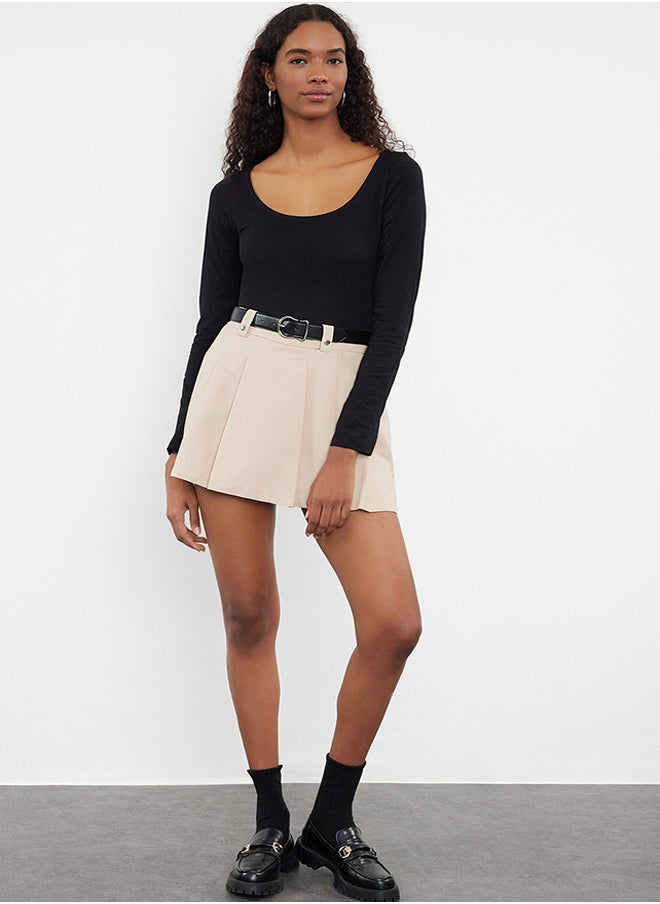 trendyol Black Pool Neck Fitted Knitted Blouse TWOAW25BZ00025  - Image 2