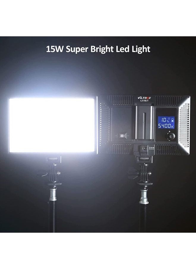 VILTROX L116T 3300K-5600K LED Photography Light Kit with NP-F550 Battery, Super Thin On Camera LED Key Light Panel for Photography, Video，Live Streaming, Studio, YouTube, Tiktok  - Image 4
