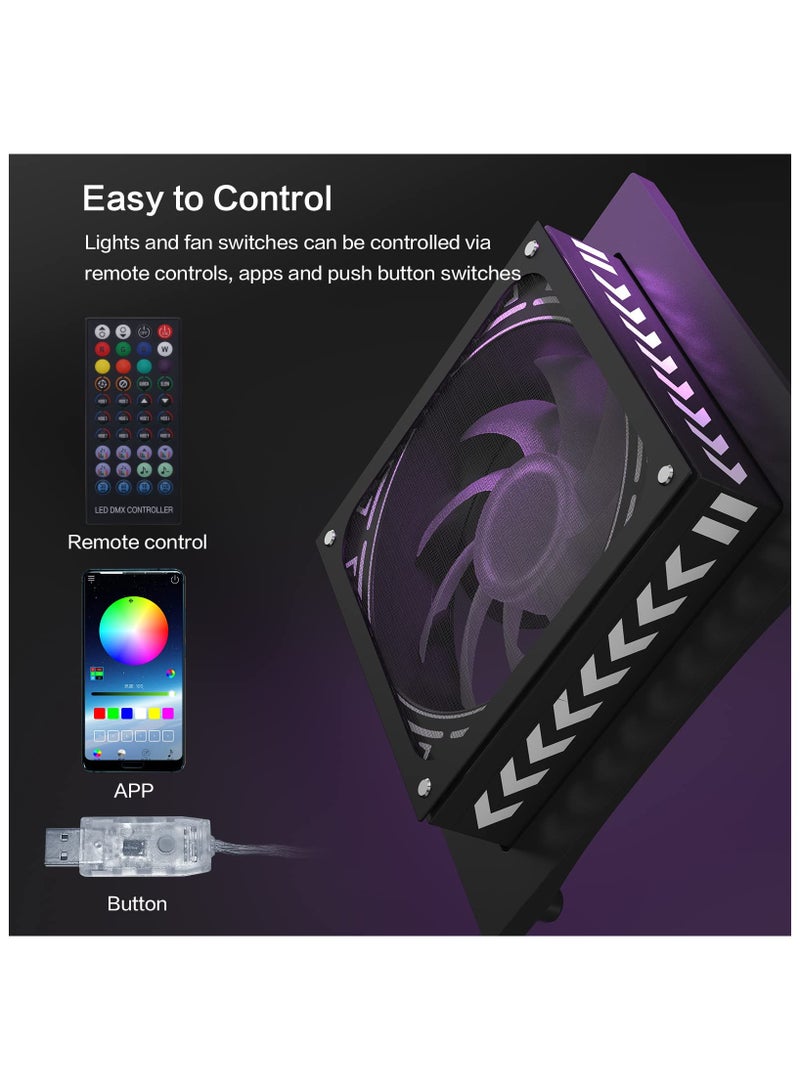 SOLARAE Cooling Fan LED for X Xbox Series, Cooling Fan for Xbox Series X with LED RGB Light, USB Powered and Remote Control or App Control, Various Colorful LED Lights, Low Noise, Xbox Series X - Image 5