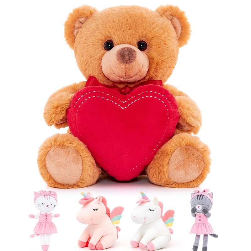لازادا حيوان محشوة تيدي دب يمسك بقلب القلب الدببة أنا أحبك يا أمي عيد الحب هدية الحب هدية لأمي صديقات الطفل 8 بوصات - Image 1
