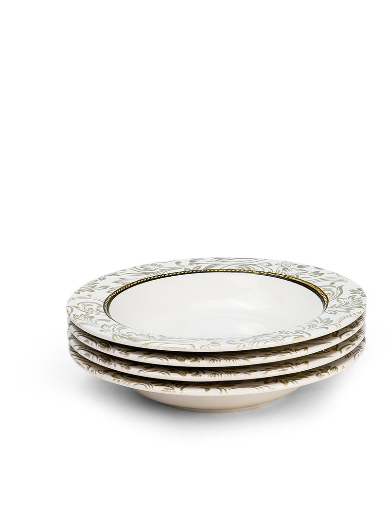 Edessa Ceramic Elana 22Cm Round Soup Plate, White (Set of 4) - Image 2
