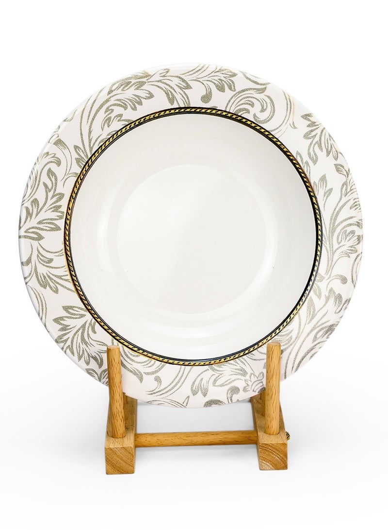 Edessa Ceramic Elana 22Cm Round Soup Plate, White (Set of 4) - Image 4