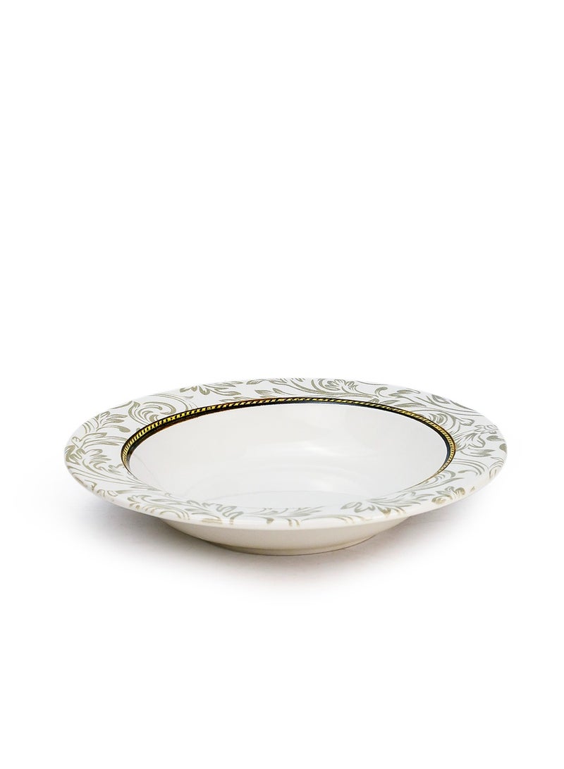 Edessa Ceramic Elana 22Cm Round Soup Plate, White (Set of 4) - Image 3
