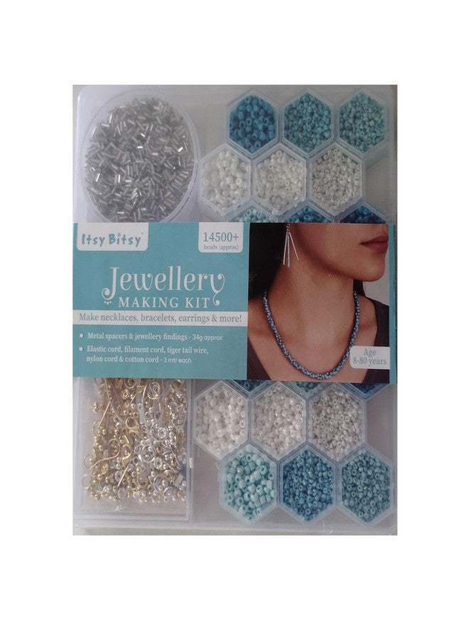 itsy-bitsy Itsy Bitsy My Beads Studio Jewellery Making Kit Pearly Sky Assorted Craft Beads Organised Box DIY Bracelet Set, Jewellery Making kit DIY Beads Craft Set - Image 1