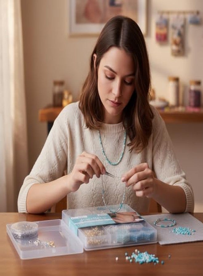 itsy-bitsy Itsy Bitsy My Beads Studio Jewellery Making Kit Pearly Sky Assorted Craft Beads Organised Box DIY Bracelet Set, Jewellery Making kit DIY Beads Craft Set - Image 4