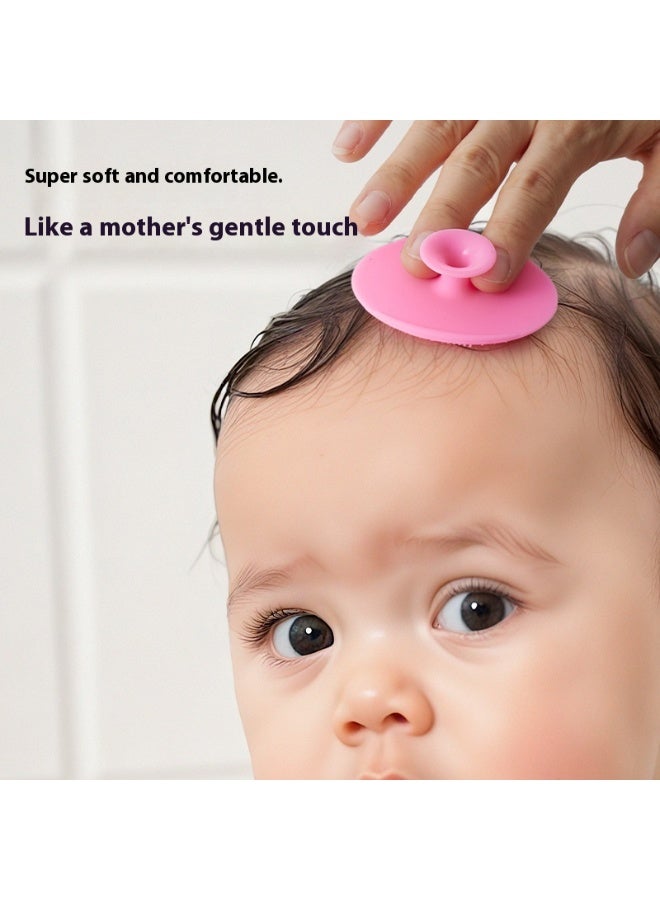 ٢ قطع، فرشاة سيليكون لغسل شعر الأطفال والرضّع، مشط تدليك للشامبو، فرشاة غسل الوجه، تنظيف لطيف - Image 2
