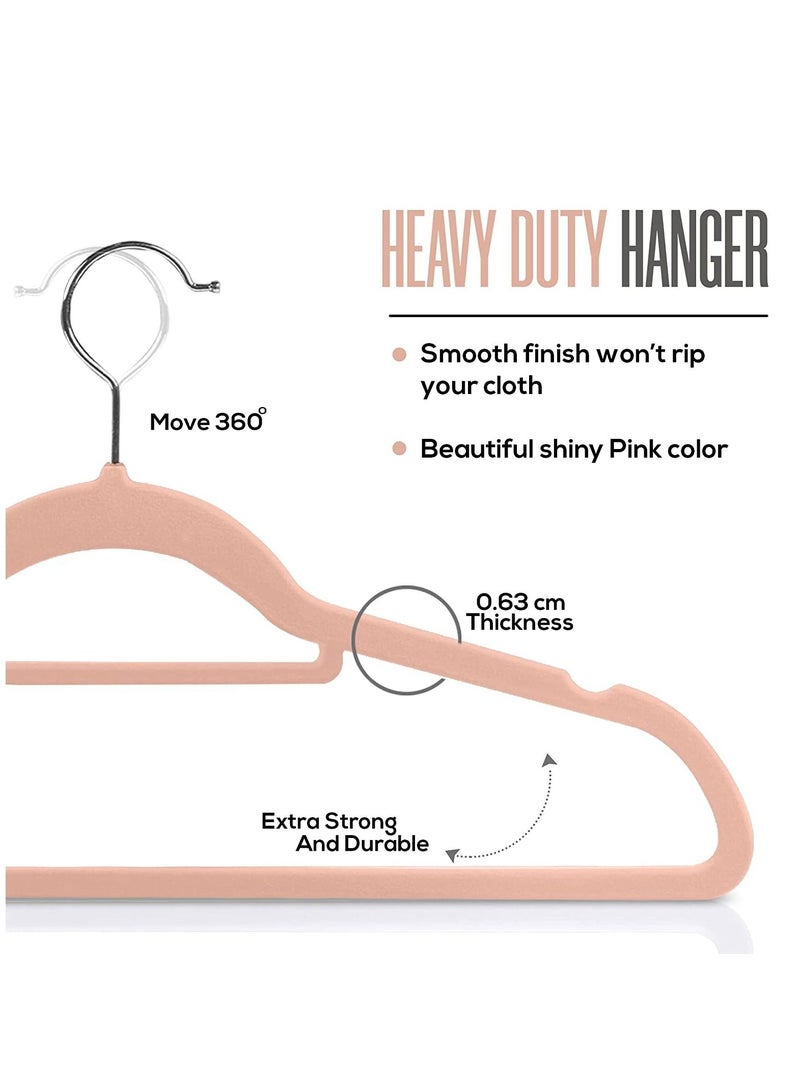 Cool Baby Premium Non Slip Velvet Hangers - Heavy Duty - Coat Suit Hangers (Pink, Pack of 50) - Image 3