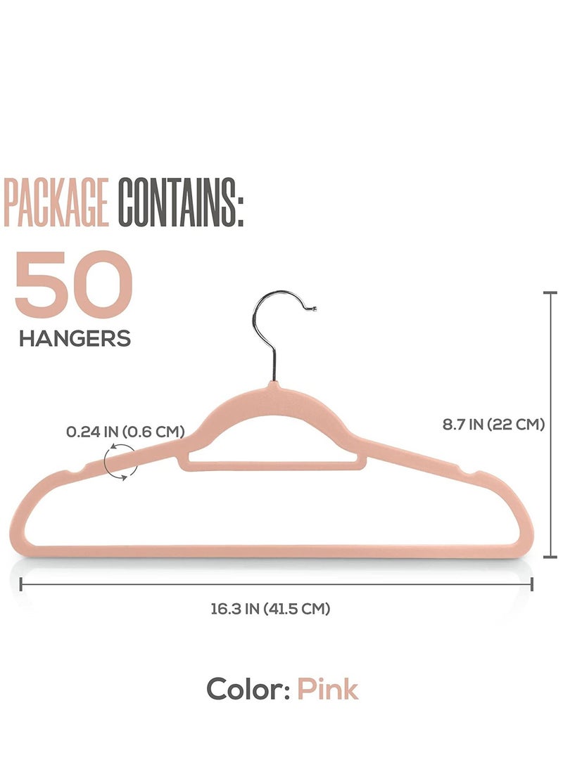 Cool Baby Premium Non Slip Velvet Hangers - Heavy Duty - Coat Suit Hangers (Pink, Pack of 50) - Image 2