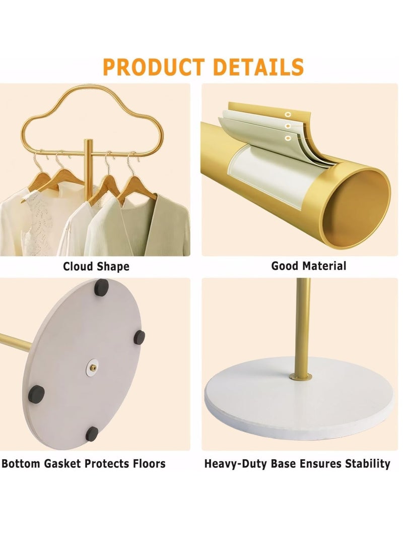 GUDOO Metal Clothes Hangers Gold Clothes Rack Freestanding with Heavy Duty Marble Base Clothing Shirt Display Stand Small Metal Standing Coat Tree for Corner Bedroom Entryway - Image 4