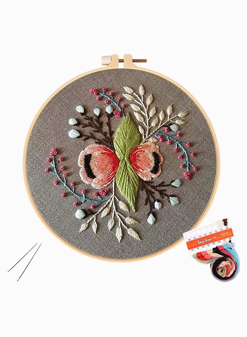 Embroidery Starter Kit Full Range of Stamped Cross Stitch Kits for Beginner Including Embroidery Cloth with Pattern, Embroidery Hoop, Color Threads, Tools Kit - Image 3