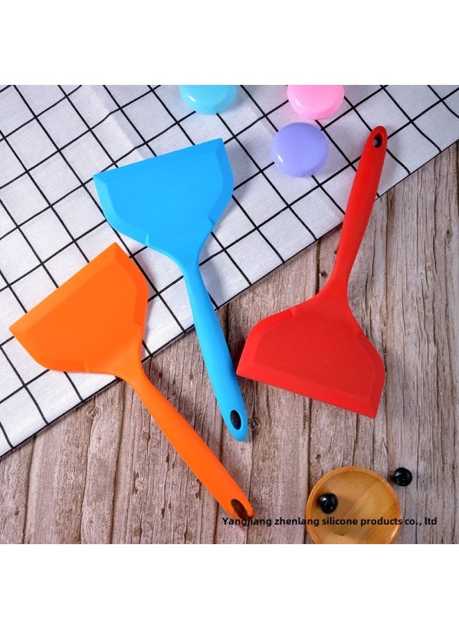 Generic - Processing Custom Silicone Jade Cooking Spatula Silicone Spatula 84g Thick Fried Egg Spatula Pizza Spatula Non-stick Cookware-Color:Double Orange - Image 1