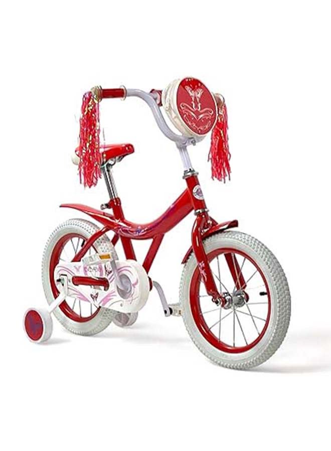 AL BADER Freestyle Kids Bike 16 Inch Bicycle for Girls Ages 7-10 Years, Red Color, With Trainig Wheels, White Air Tires, With Small Bag, Hand & Foot Brakes. - Image 5