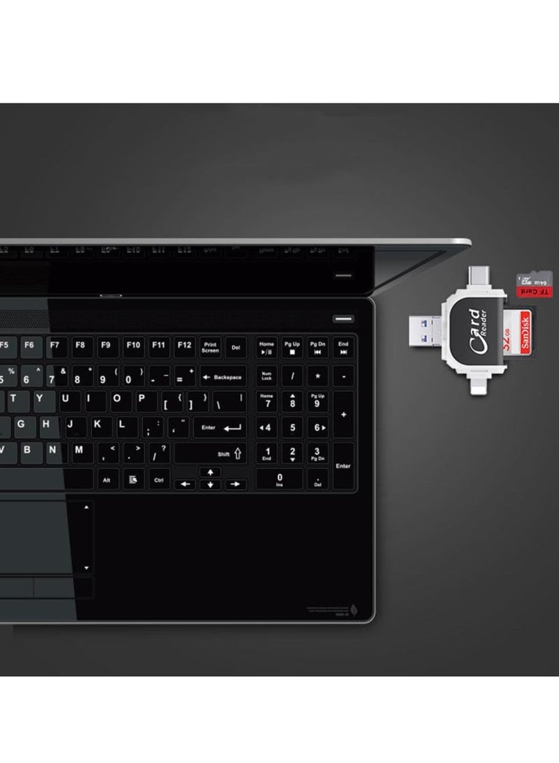 KASTWAVE 4-in-1 Universal SD/TF Card Reader and USB-C Hub Multiport Adapter, Memory Card Reader for iPhone iPad Android Mac PC, and Cameras - Black - Image 4