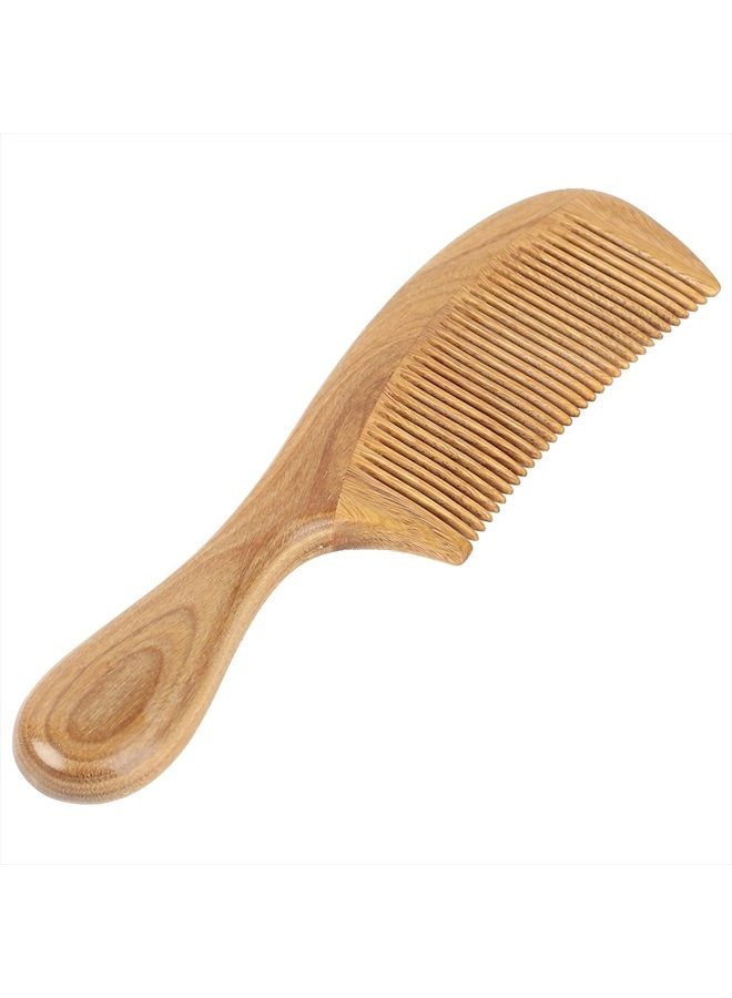 OneDor مشط شعر من خشب الصندل الأخضر الطبيعي 100% مصنوع يدويًا - مشط خشبي برائحة الصندل الطبيعية مضاد للكهرباء الساكنة (أسنان دقيقة) - Image 4