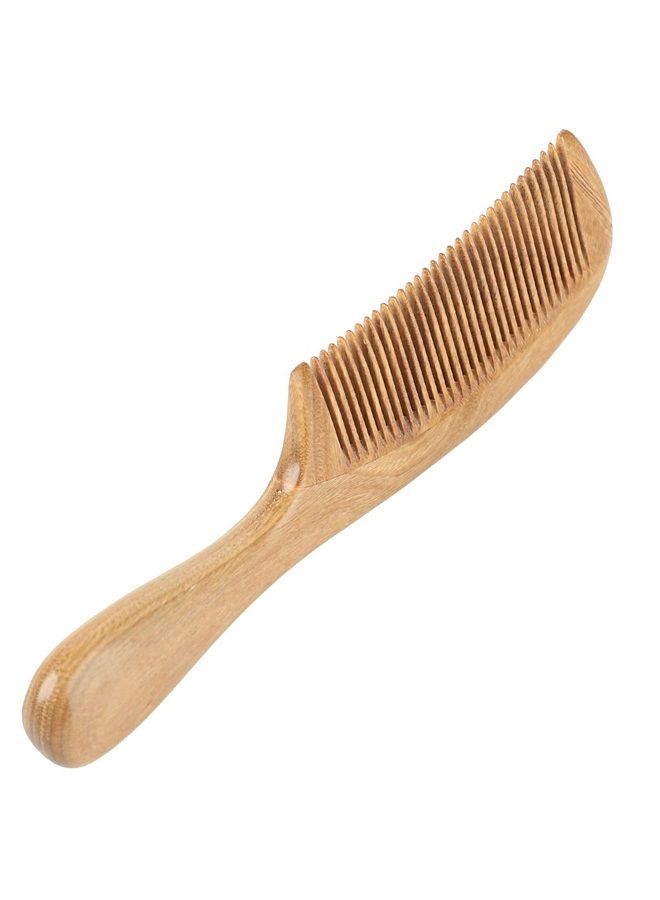 OneDor مشط شعر من خشب الصندل الأخضر الطبيعي 100% مصنوع يدويًا - مشط خشبي برائحة الصندل الطبيعية مضاد للكهرباء الساكنة (أسنان دقيقة) - Image 5