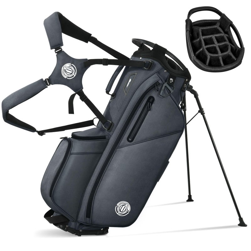 Shopsource 14 Way Golf Stand Bag, Lightweight Golf Bag with Stand for Men Women, Standing Golf Club Bags with Padded Ergonomic Double Strap, Full Length Dividers, Multiple Pockets, Rain Hood - Image 1