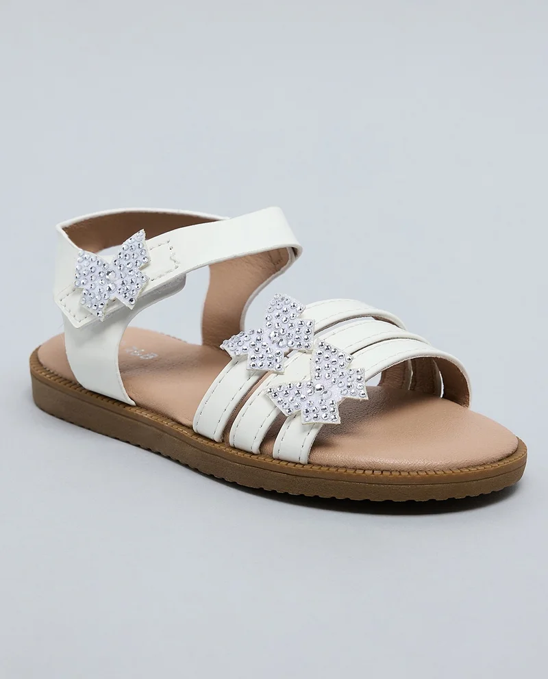 أر أند بي Appliqued Velcro Closure Flat Sandals
