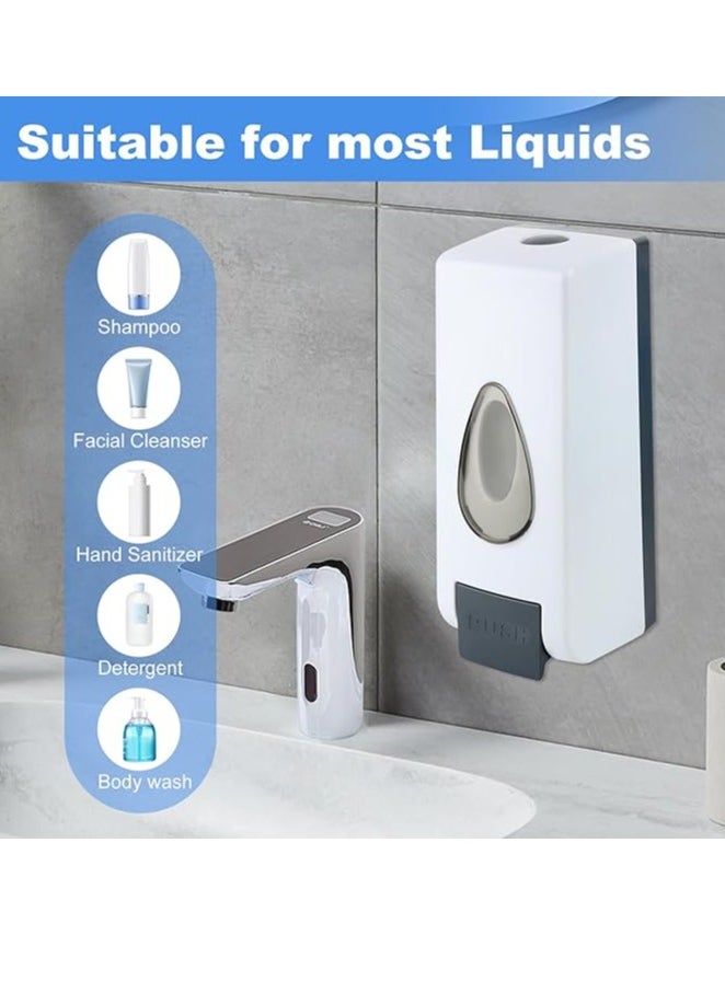Sundex - 360 ml Soap Dispenser Wall Mounted, Wall Mounted, Manual Single-Head Soap Dispenser for Shower Gel, Shampoo, for Kitchen, Bathroom, Office, Shops, Public Places - Image 1