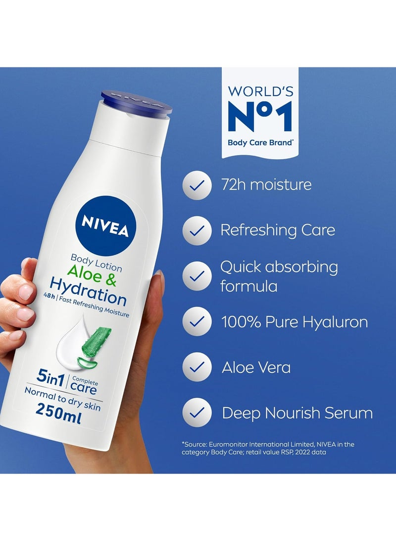 Nivea Body Lotion Hydration Aloe Vera Normal to Dry Skin 250 ML - Image 2