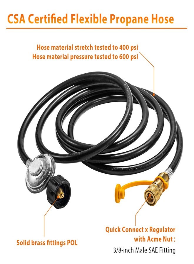 ArrogantF 12ft Heater Propane Hose with Regulator, 3/8" Quick Disconnect Replacement for F271803 Big Buddy Indoor Outdoor Heater, Barbecue Grill, Camper, Connect 10-100 Gallons Portable Propane Tank - Image 3