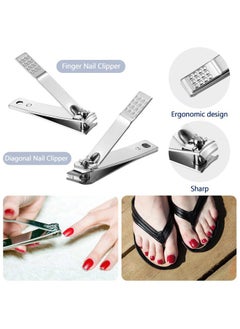 Geosar 50 Set Travel Manicure Kit Nail Clippers Pedicure Professional Nail Care Tools Stainless Steel Grooming Nail Set with Portable Travel Case Gifts for Family(Black)  - Image 5
