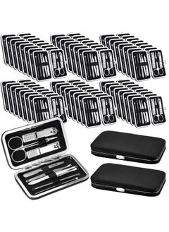 Geosar 50 Set Travel Manicure Kit Nail Clippers Pedicure Professional Nail Care Tools Stainless Steel Grooming Nail Set with Portable Travel Case Gifts for Family(Black)  - Image 1