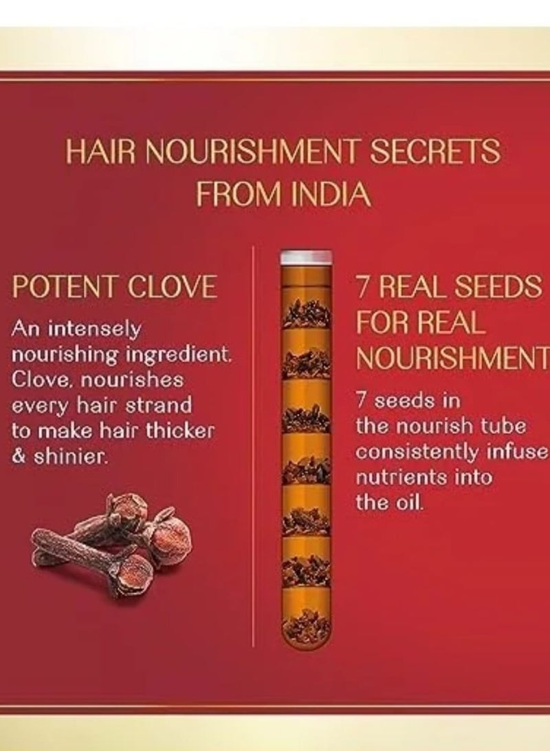 هيربس إنديا زيت شعر بالقرنفل و7 بذور عشبية مع أنبوب مغذي يجعل الشعر أكثر كثافة ولمعانًا وخالي من السيليكون والبارابين 180 مل - Image 3