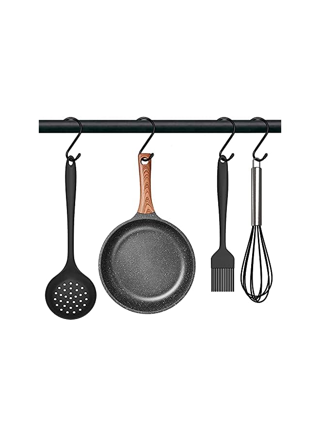 PROMASS promass 4 Pack Large S Hooks for Hanging Heavy Duty, 6 inch Non Slip Vinyl Coated Metal Closet S Hooks for Hanging Kitchen Utensil Pot Pan Cups Clothes Jeans Towels Hats Bags Plants (Black)  - Image 3