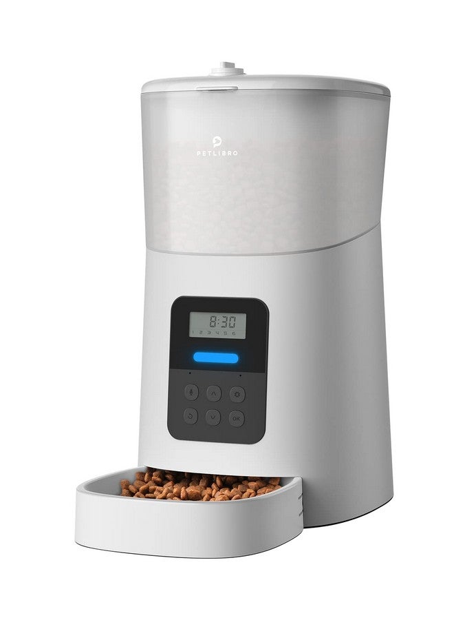 وحدة تغذية القطط الأوتوماتيكية من بيتليبرو، موزع طعام جاف أوتوماتيكي للقطط بسعة 6 لترات بتصميم مانع للانسداد، مؤشر LED لانخفاض الطعام، تحكم في الحصص من 0 إلى 50 لوجبات من 1 إلى 6 وجبات يوميًا، مسجل صوت لمدة 10 ثوانٍ للحيوانات الأليفة الصغيرة والمتوسطة - Image 1