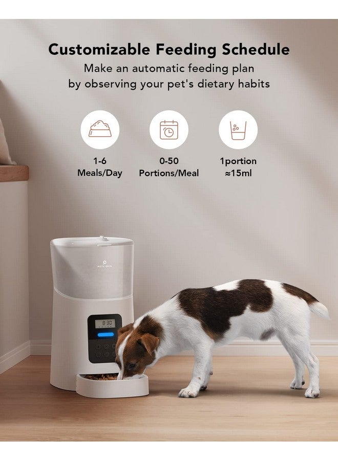 وحدة تغذية القطط الأوتوماتيكية من بيتليبرو، موزع طعام جاف أوتوماتيكي للقطط بسعة 6 لترات بتصميم مانع للانسداد، مؤشر LED لانخفاض الطعام، تحكم في الحصص من 0 إلى 50 لوجبات من 1 إلى 6 وجبات يوميًا، مسجل صوت لمدة 10 ثوانٍ للحيوانات الأليفة الصغيرة والمتوسطة - Image 2