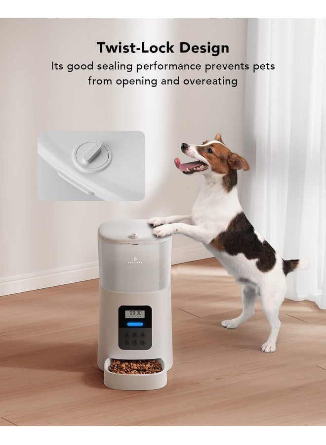 وحدة تغذية القطط الأوتوماتيكية من بيتليبرو، موزع طعام جاف أوتوماتيكي للقطط بسعة 6 لترات بتصميم مانع للانسداد، مؤشر LED لانخفاض الطعام، تحكم في الحصص من 0 إلى 50 لوجبات من 1 إلى 6 وجبات يوميًا، مسجل صوت لمدة 10 ثوانٍ للحيوانات الأليفة الصغيرة والمتوسطة - Image 3