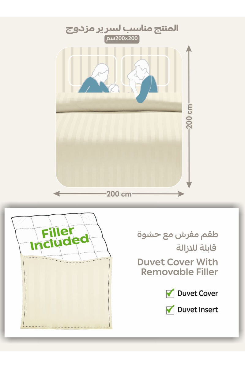Donetella Striped Comforter Set, King Size (260x240 cm), 8-Piece Hotel Bedding with 350 GSM Filling – Comforter, Comforter Cover, Fitted Sheet, Pillowcases & Cushion Cover  - Image 3