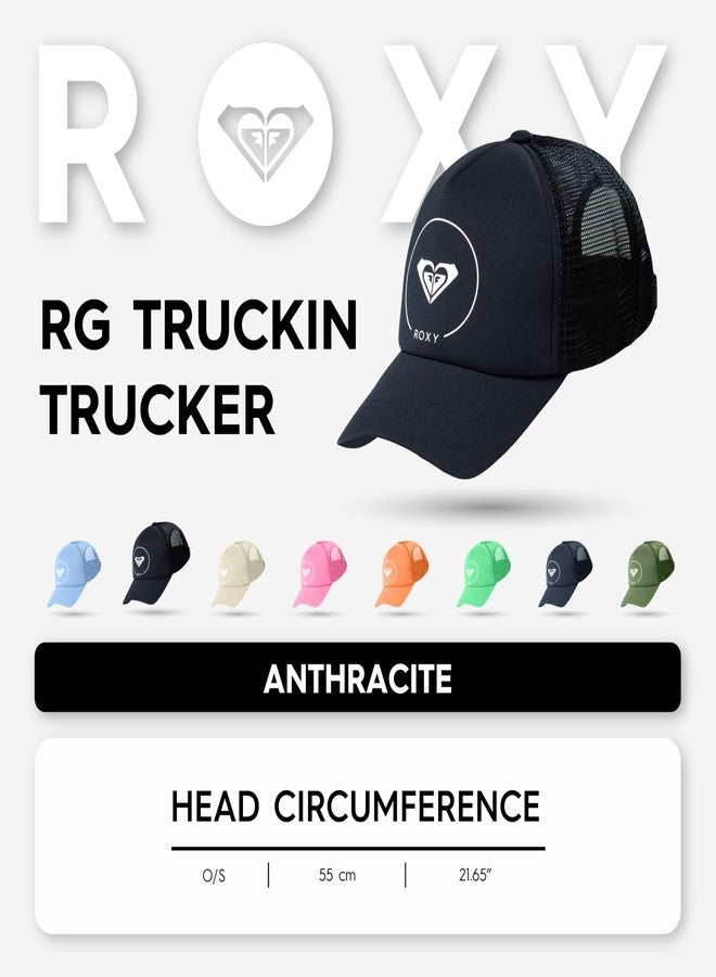 Roxy Girl's Truckin Trucker Hat – Adjustable Summer Cap for Girls, Lightweight and Breathable with Mesh Back, Anthracite - Image 5
