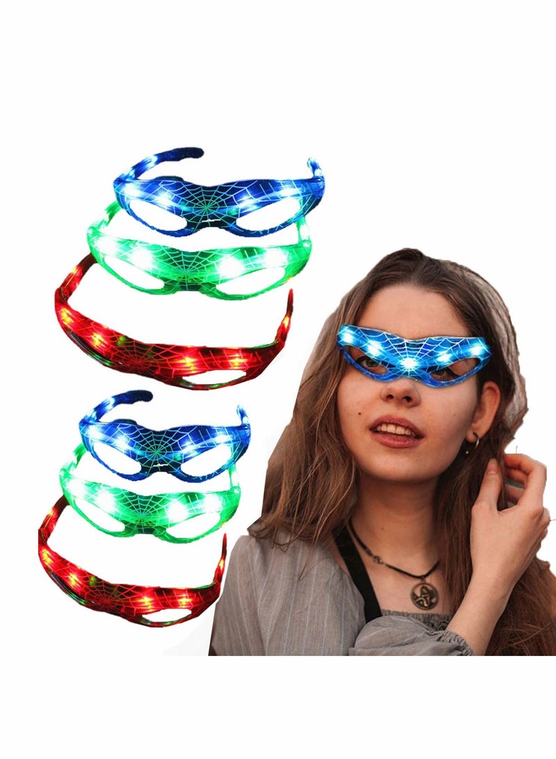 Excefore Led Glassess For Kids Glow in the dark Party favors, 3 Colors 3 Light Modes Light up Glasses Toys Glow Glasses Party Favors for Birthday Carnival Graduation Party Chlidren's Day Gift 6Pcs - Image 1