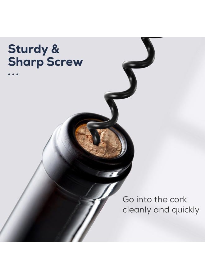 IPOW Wine Opener, Corkscrew Wine Bottle Opener with Foil Cutter,Sharp Screw - Easy to Uase, Sturdy Cork Screw for Gifts, Wine, Bottles - Navy Blue - Image 5
