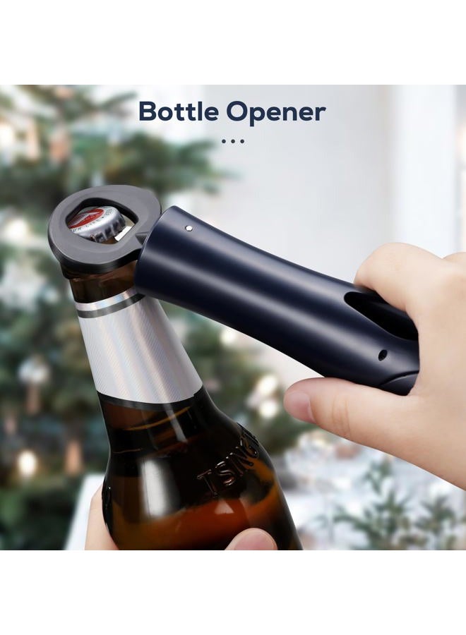 IPOW Wine Opener, Corkscrew Wine Bottle Opener with Foil Cutter,Sharp Screw - Easy to Uase, Sturdy Cork Screw for Gifts, Wine, Bottles - Navy Blue - Image 2