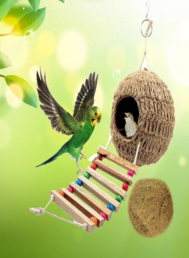 Smiling Pets Bird Nest Ladder Medium Perfectly Small Bird Lovebird Home and Play Toys for Small Bird Cage and Outside of Bird Cage Small Bird - Image 1
