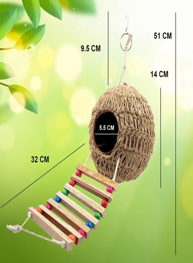 Smiling Pets Bird Nest Ladder Medium Perfectly Small Bird Lovebird Home and Play Toys for Small Bird Cage and Outside of Bird Cage Small Bird - Image 2