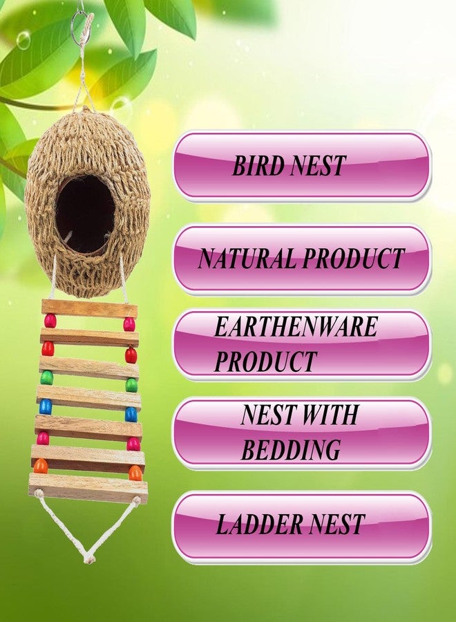 Smiling Pets Bird Nest Ladder Medium Perfectly Small Bird Lovebird Home and Play Toys for Small Bird Cage and Outside of Bird Cage Small Bird - Image 3