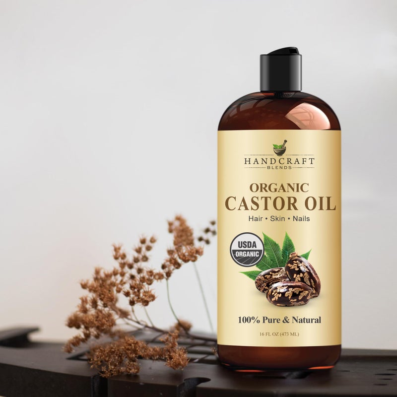 Handcraft Blends Organic Castor Oil 16 Fl Oz | 100% Pure and Natural | Premium Grade Carrier Oil | Hair, Eyelashes and Eyebrows | Hair and Body | Expeller-Pressed | Hexane-Free - Image 4