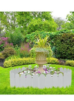 Generic 10Pcs Landscape Edging, No Dig Garden Edging Border Decorative Interlocking Lawn and Garden Edgings Landscaping Border for Lawn Garden Flower Bed Yard Walkway (White, 5.9” x15.75”)  - Image 2