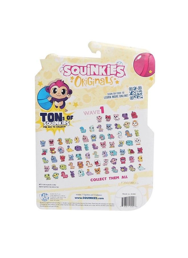 Squinkies - أصول؛ الكثير من الألعاب المطاطية لجمعها؛ ألعاب مطاطية صغيرة للأصدقاء والحيوانات؛ عبوة من 12 قطعة - Image 1