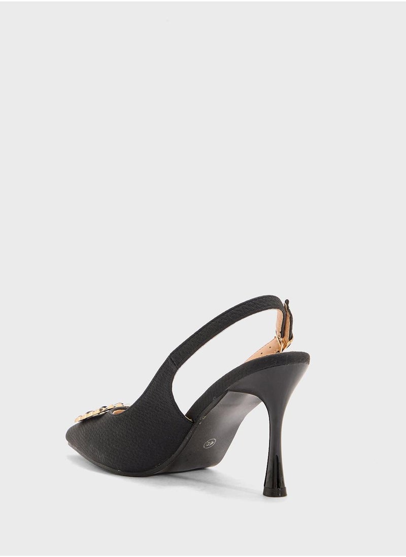 B&R High Heeled Sling Back Pump  - Image 3