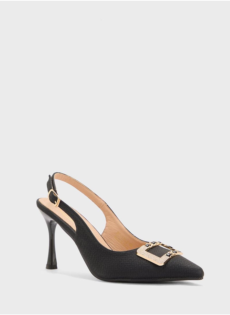 B&R High Heeled Sling Back Pump  - Image 2